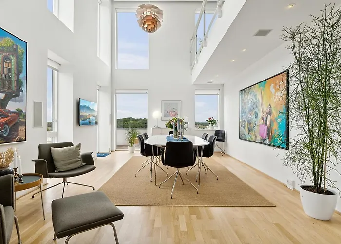 Lejlighed I Penthouse Med Fire Terrasser Balkoner Og En Fantastisk Udsigt Over Odense Havn